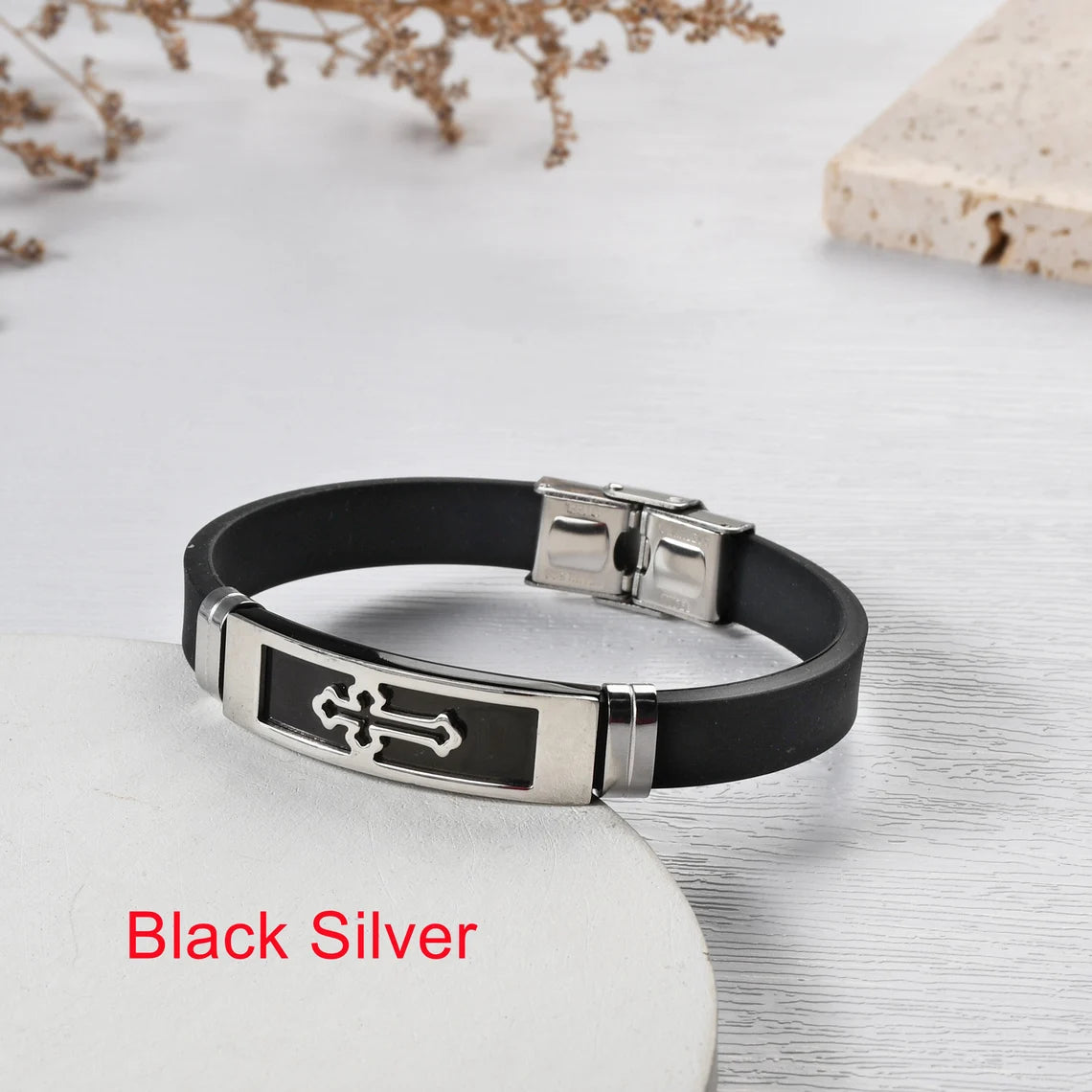 Christmas Gift To My Grandson Cross Leather Bracelet "Pray Through It" Christmas Gifts for Grandson-Engravingift