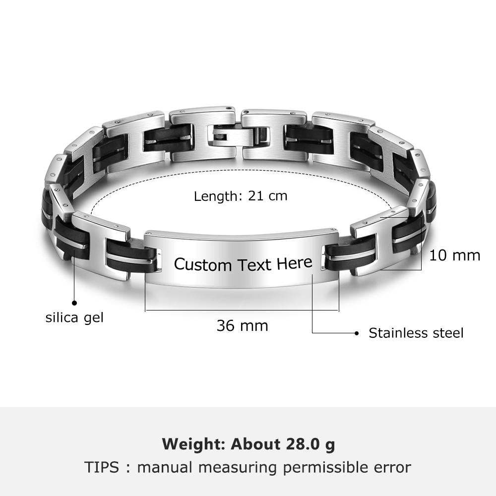 Christmas Gift Mens Bracelet Engravable Waterproof Bracelets