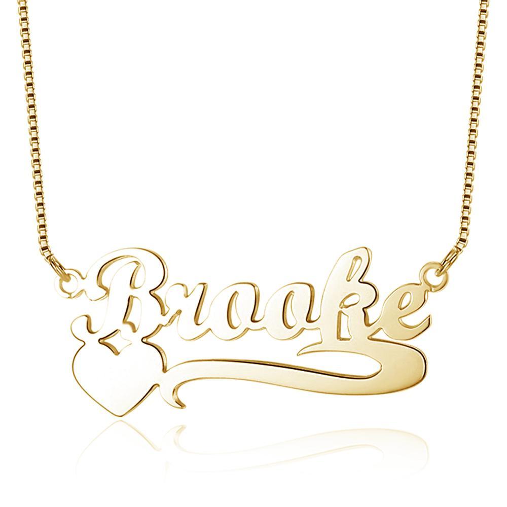 Mother's Day Gift Custom Name Necklace with Heart Cute Personalized Name Chain Rose Gold Unique Gift For Her-Engravingift