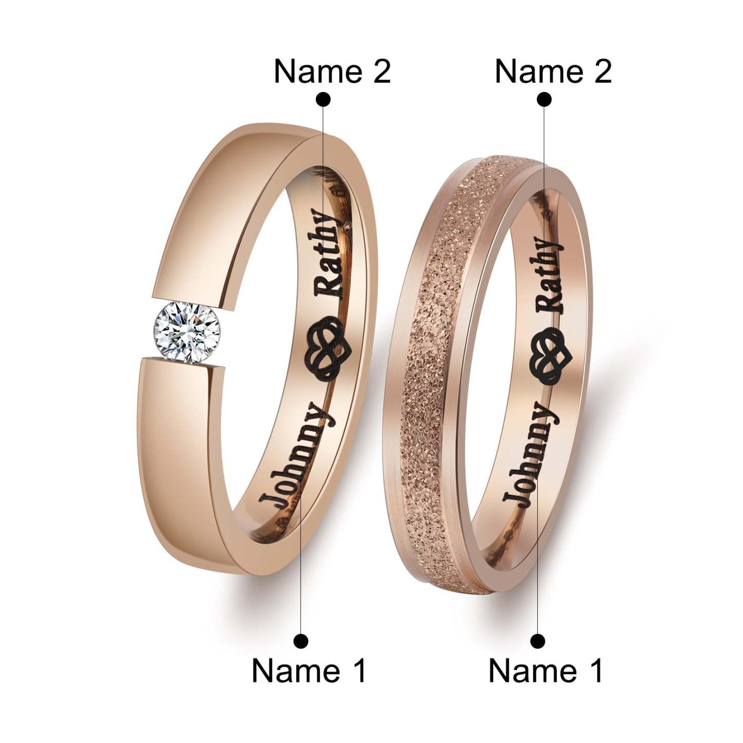 Mother's Day Gift Couple Ring Personalized Infinite Love Matching Rings Gift for Couple Friends BBF-Engravingift
