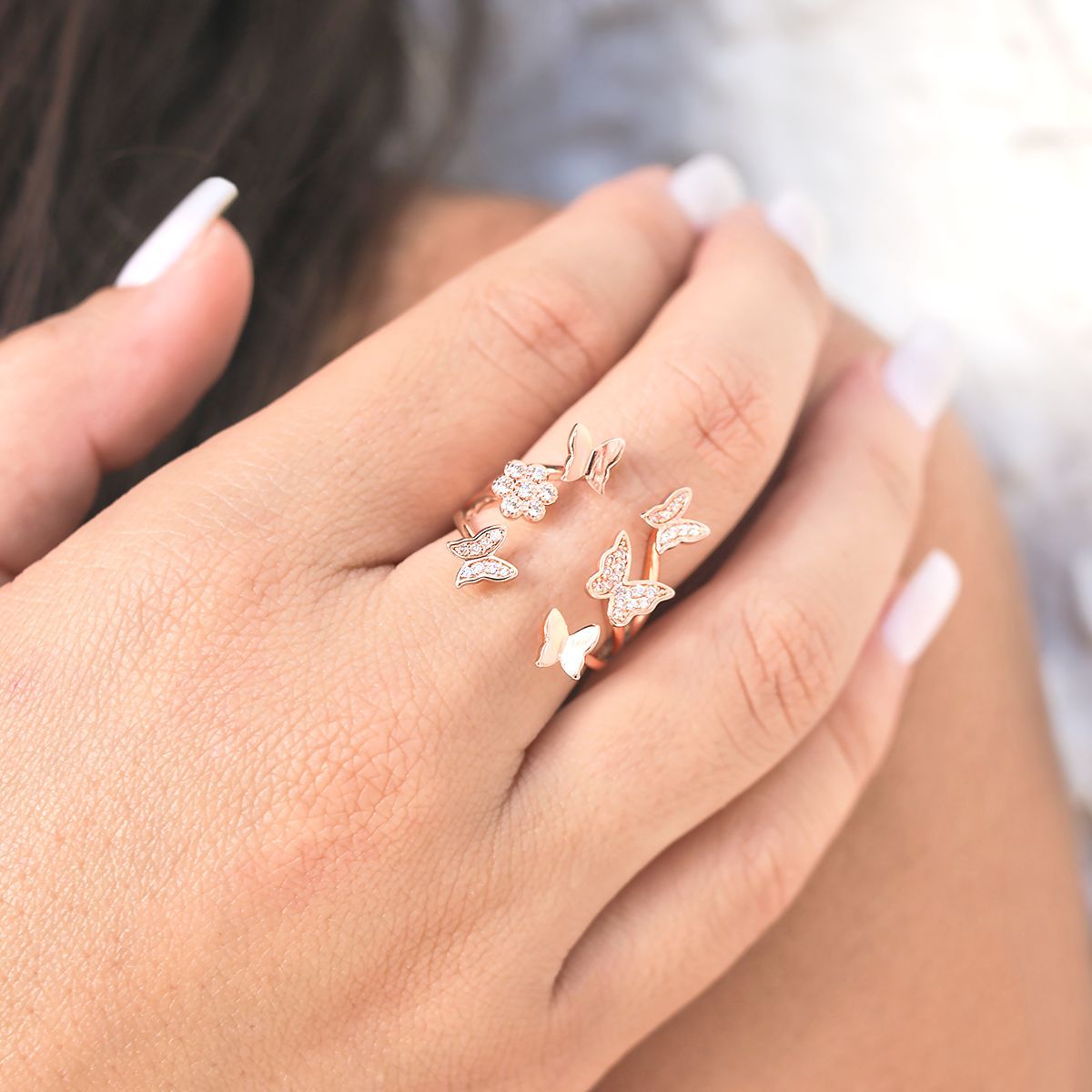 Mother's Day Gift Rose Gold Butterfly Bundle-Engravingift