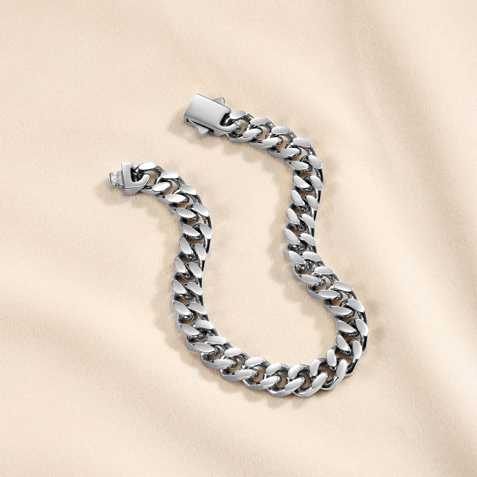 Father's Day Gift Cuban Link Chain Bracelet Stainless Steel 10mm Men Bracelet-Engravingift