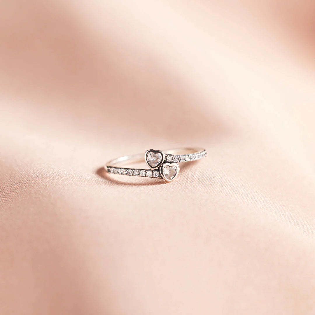 Mother's Day Gift To My Mom Double Heart Ring "Thank You for Being My Mom"-Engravingift