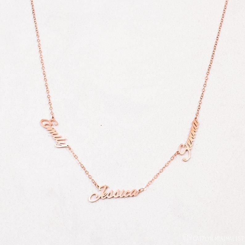 Valentine's Day Gift Two Name Necklace Custom 2 Names Personalized Multiple Name Necklace