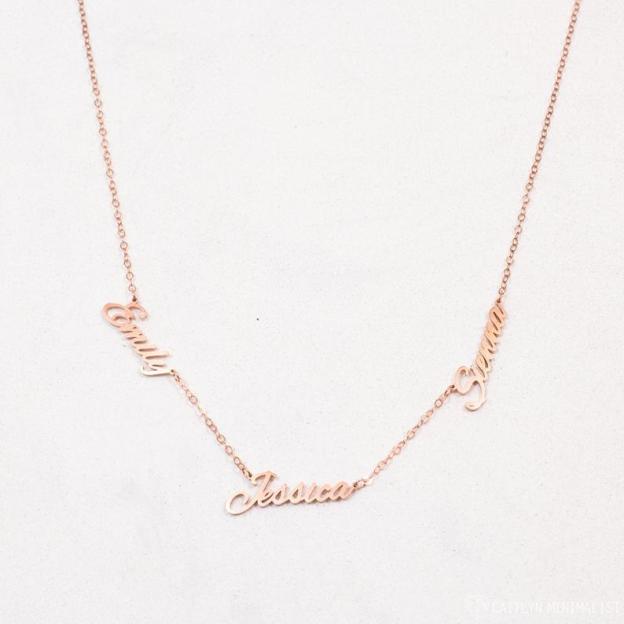 Valentine's Day Gift  Two Name Necklace Custom 2 Names Personalized Multiple Name Necklace