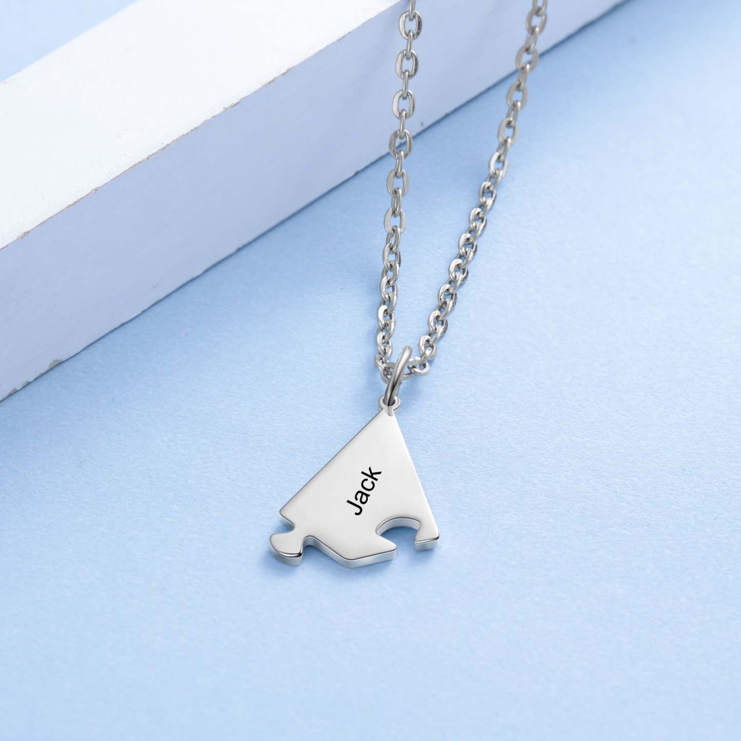Christmas Gift Personalized Puzzle Friendship Necklace Engraved Names Star Necklace