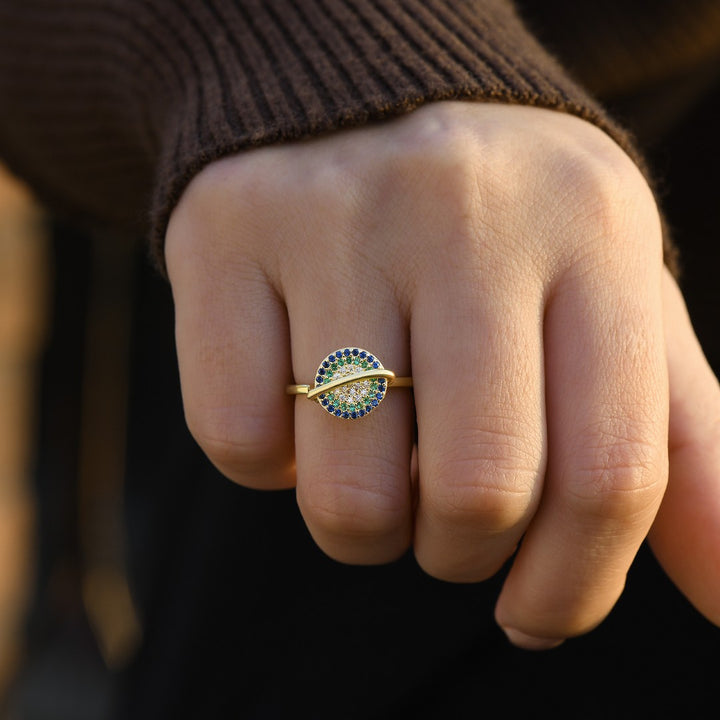 Mother's Day Gift To My Daughter Colorful Spinning Planet Anxiety Ring-Engravingift