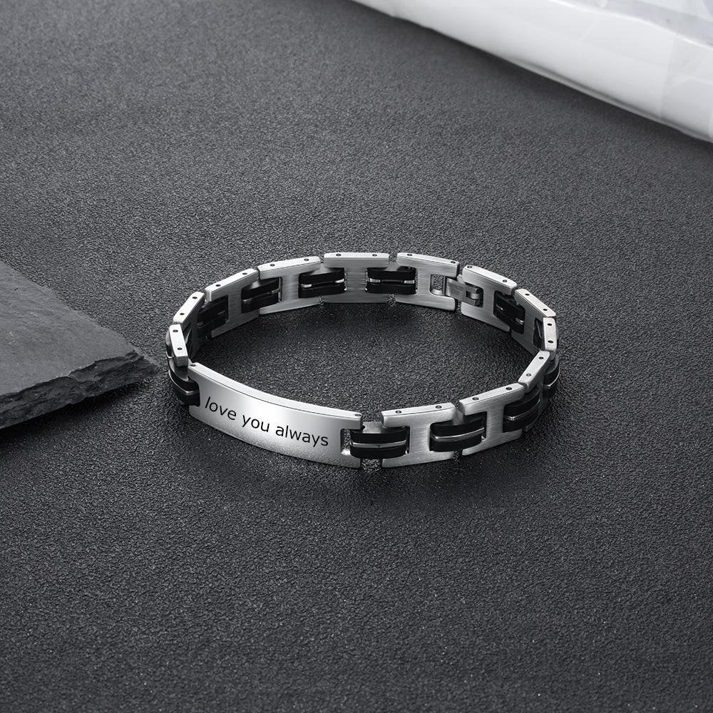 Christmas Gift Mens Bracelet Engravable Waterproof Bracelets