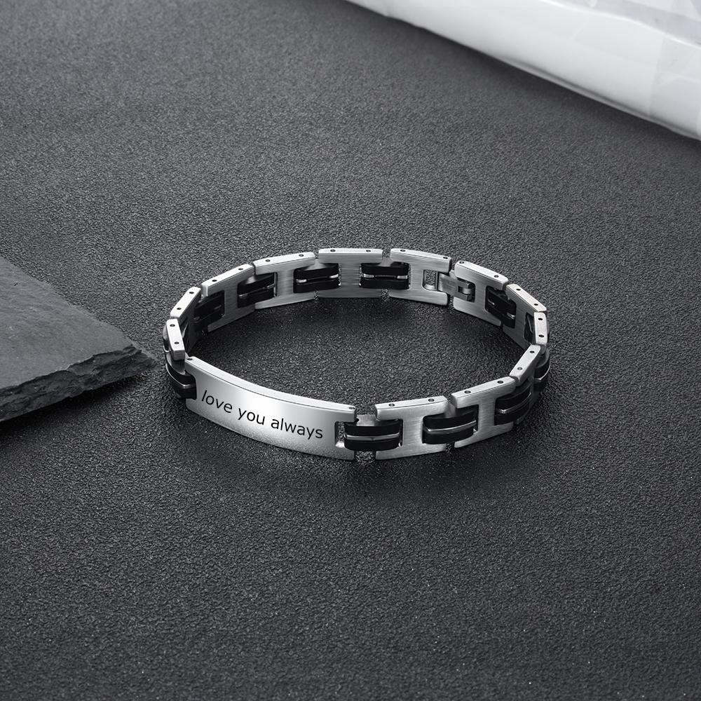 Christmas Gift Mens Bracelet Engravable Waterproof Bracelets