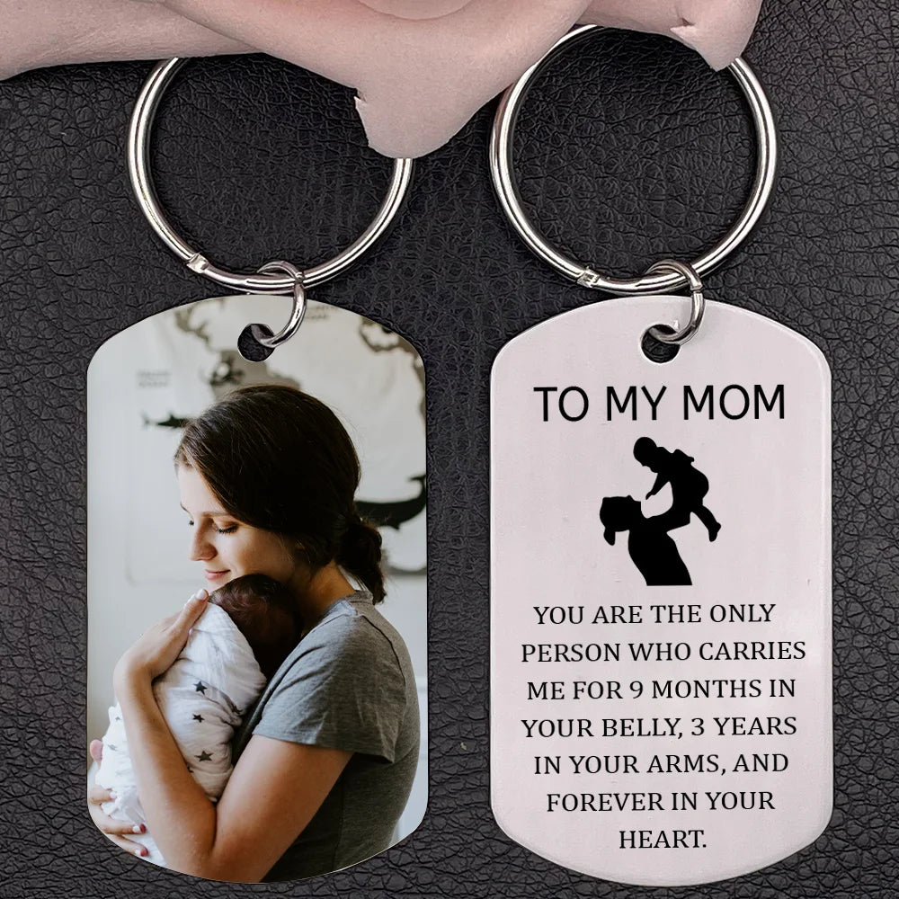 Mother's Day Gift Personalized Photo Keychain For Mother - FOREVER IN YOUR HEART