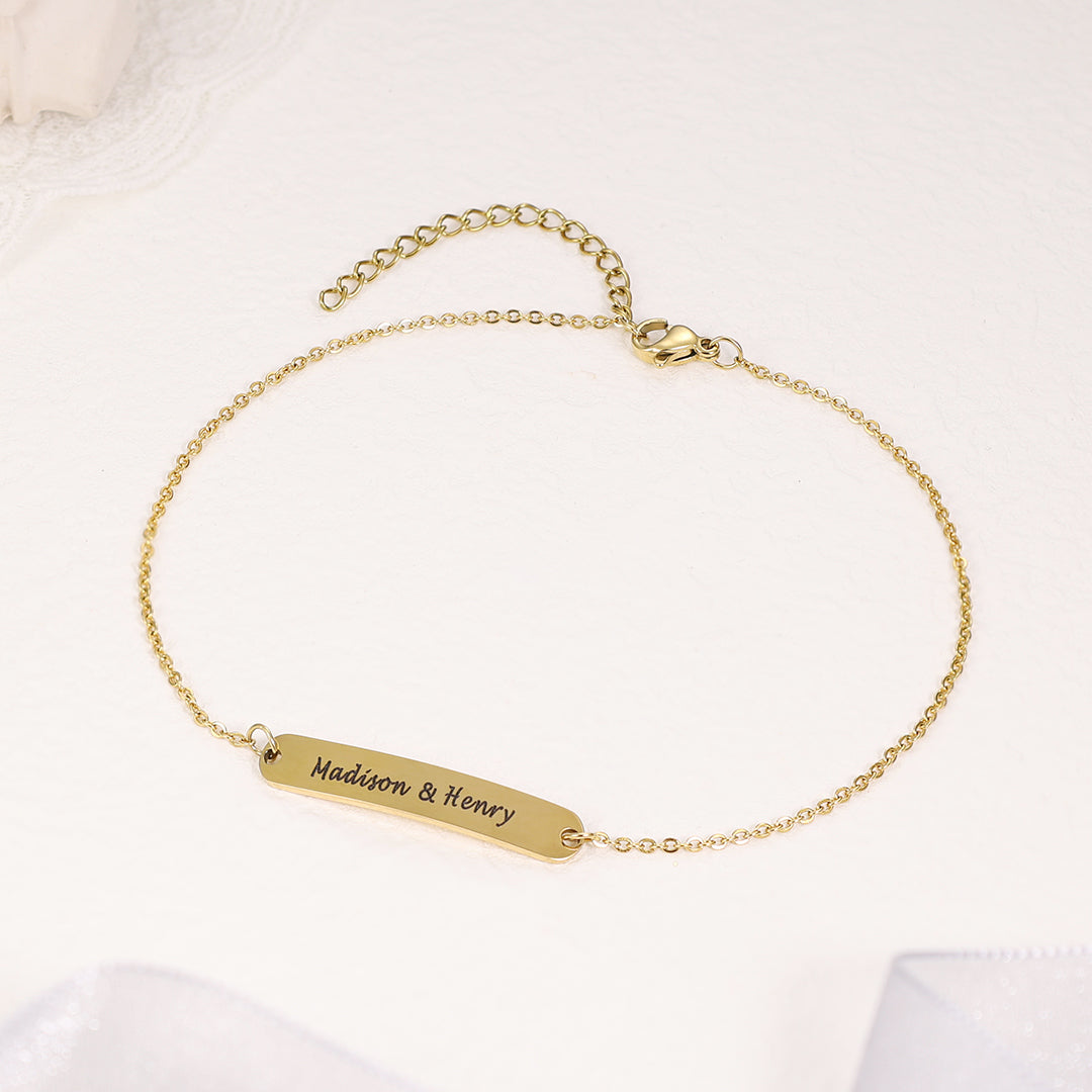 Personalized Name Anklet ID Bracelet Anklet for Women-Engravingift