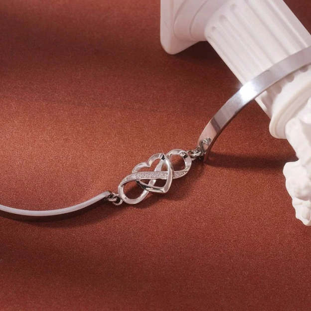 Mother's Day Gift I Love You Until Infinity Runs Out Infinite Love Bangle Bracelet Warm Gift-Engravingift