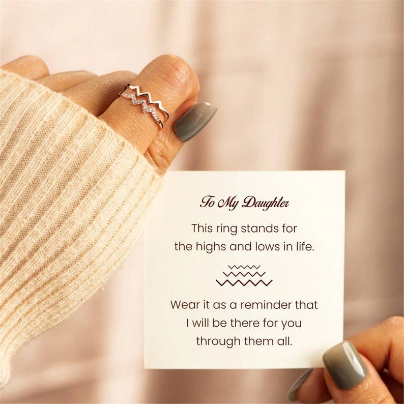 Mother's Day Gift To My Daughter Highs and Lows Ring-Engravingift