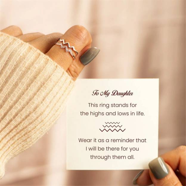 Mother's Day Gift To My Daughter Highs and Lows Ring-Engravingift
