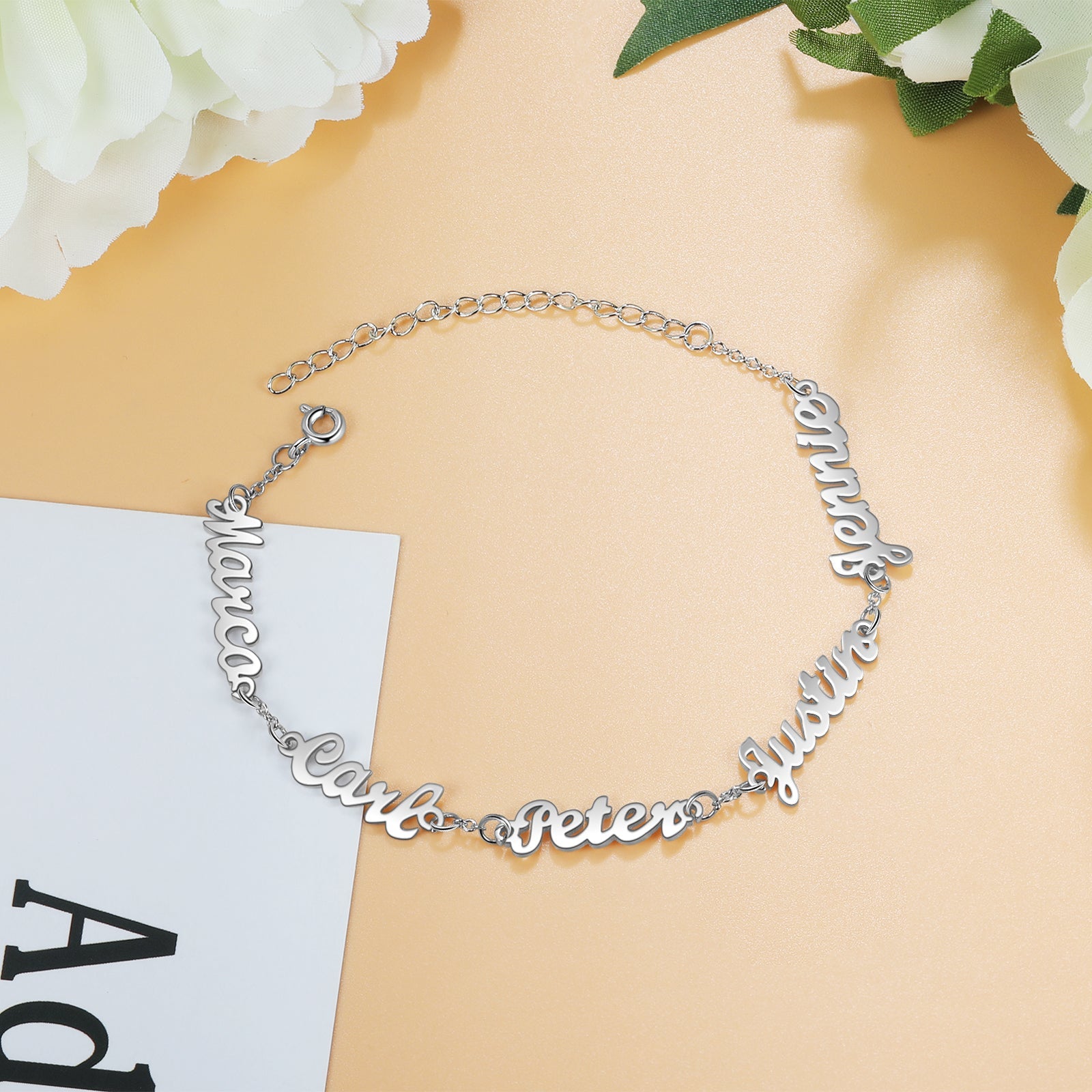 Mother's Day Gift Personalized Name Bracelet Custom 5 Names Family Bracelet for Her-Engravingift