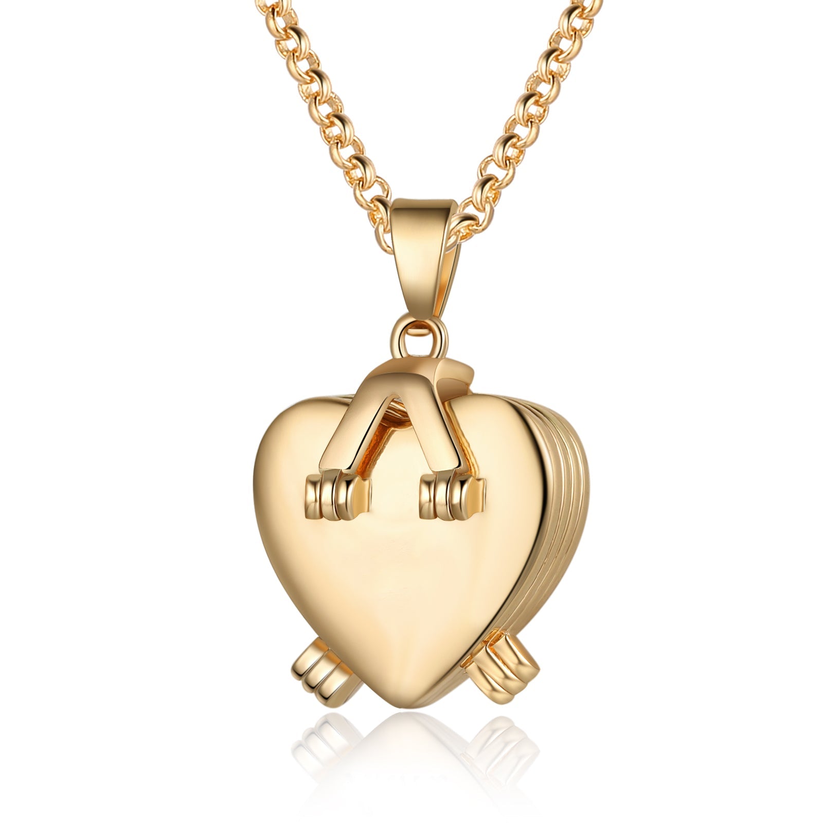 Christmas Gift Personalized Four Leaf Clover Photo Necklace Folding Vintage Locket Necklace