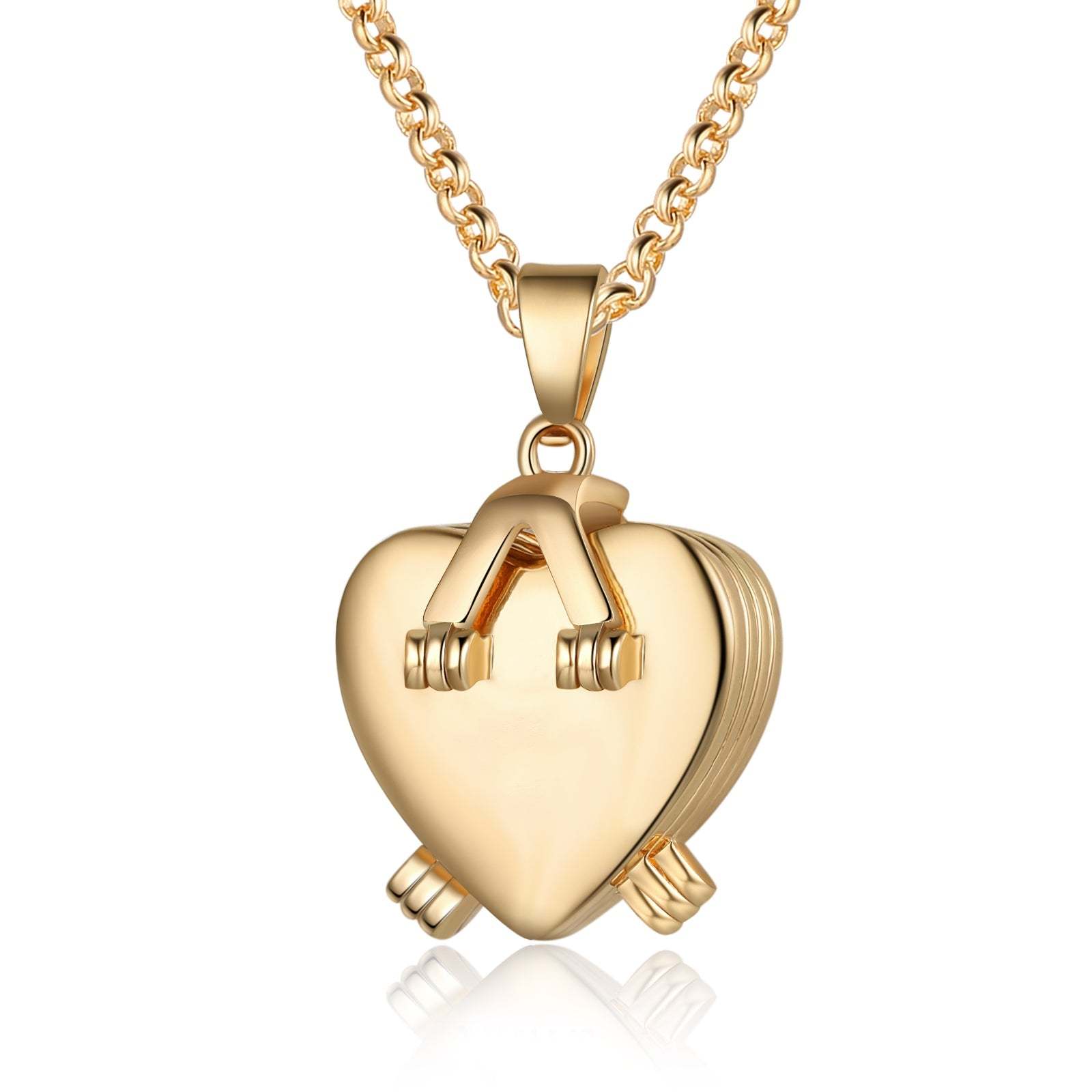 Christmas Gift Personalized Four Leaf Clover Photo Necklace Folding Vintage Locket Necklace