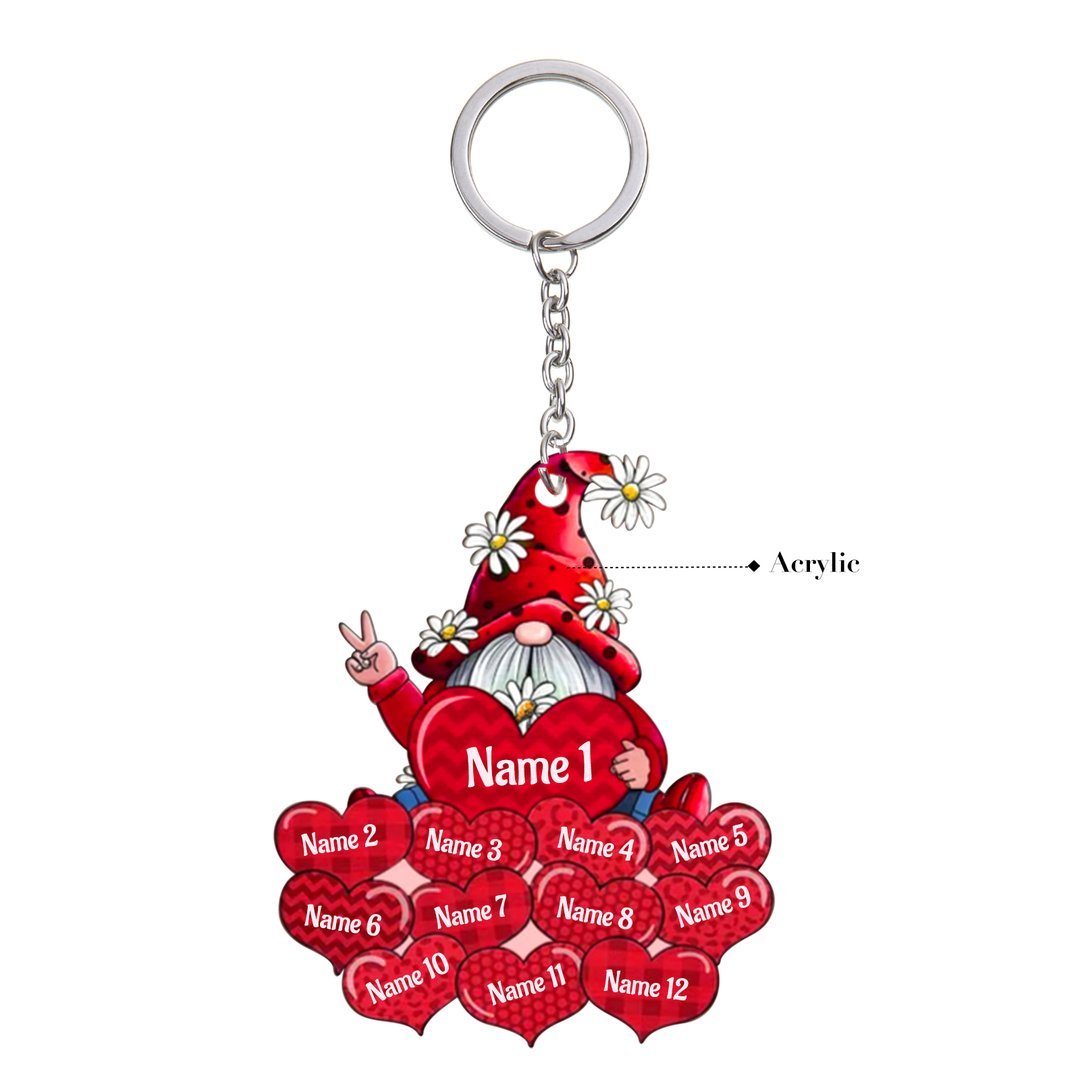 Christmas Gift Cartoon Personalized Family Names Keychain-Engravingift