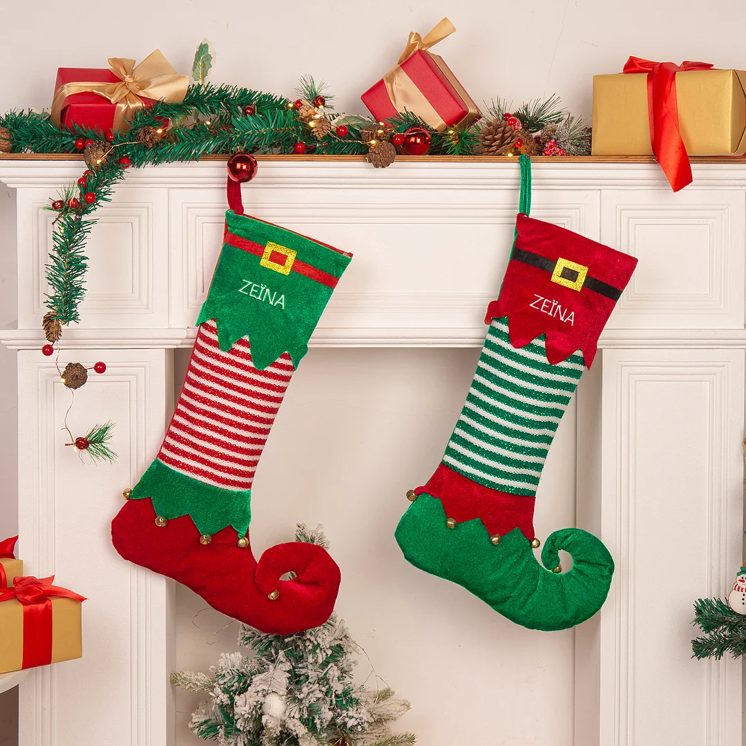 Personalized Christmas Stocking Ornaments Custom 1 Name Gift Bag Christmas Gifts for Family and Friends-Engravingift