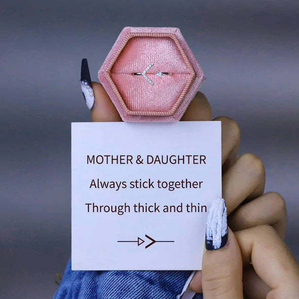 Mother's Day Gift Mother and Daughter Triangle Thick and Thin Ring "Always Stick Together"-Engravingift