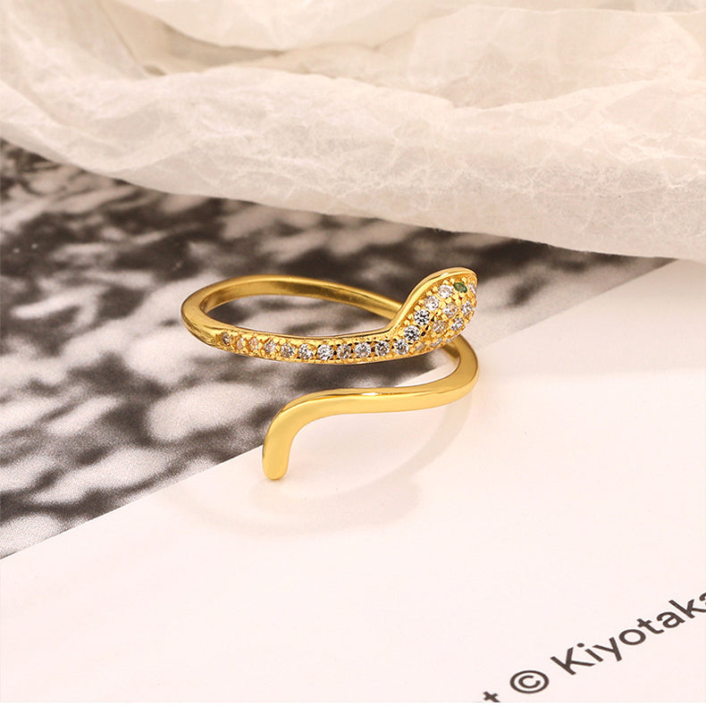 Mother's Day Gift Vintage Snake Ring and Earrings in Gold Gifts for Her-Engravingift