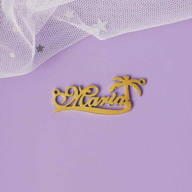 Christmas Gift Coconut Tree Necklace Personalized Name Necklace Necklace MelodyNecklace
