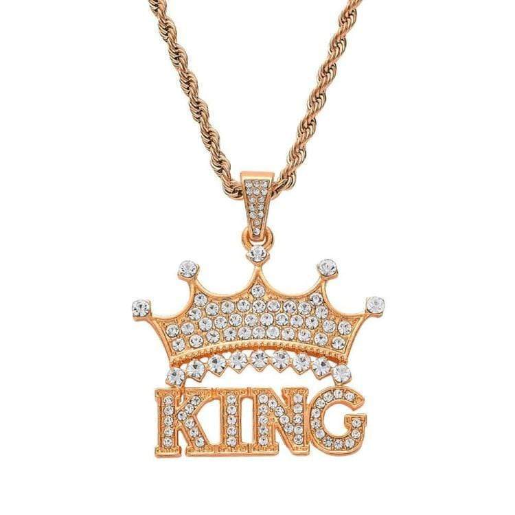 Sparkling Diamond Crown Name Necklace