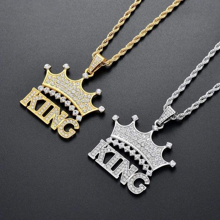Sparkling Diamond Crown Name Necklace