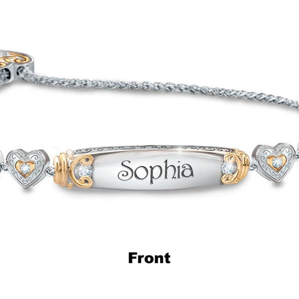 Christmas Gift Granddaughter Bolo Bracelet With Personalized Engravings
