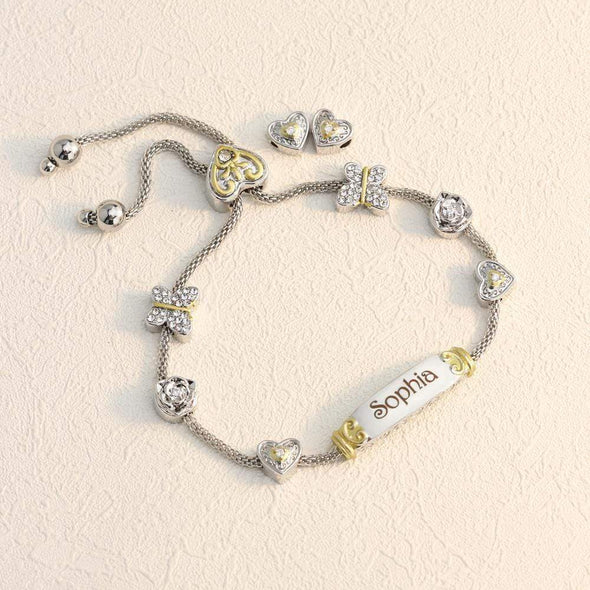 Christmas Gift Granddaughter Bolo Bracelet With Personalized Engravings