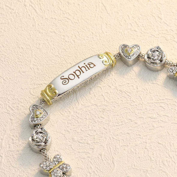 Christmas Gift Granddaughter Bolo Bracelet With Personalized Engravings