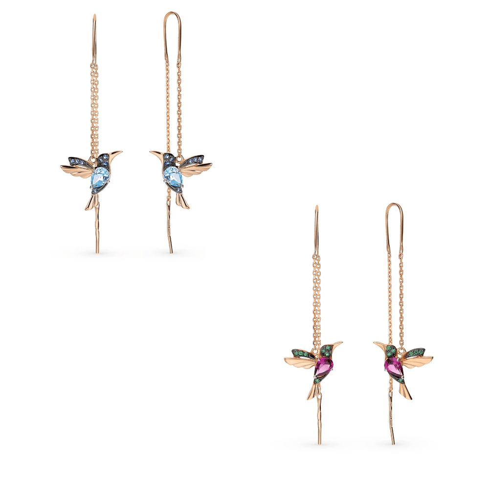 Mother's Day Gift Ladies Elegant Hummingbird Rhinestone Stud Earrings-Engravingift