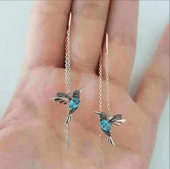 Mother's Day Gift Ladies Elegant Hummingbird Rhinestone Stud Earrings-Engravingift