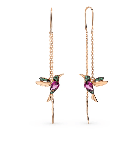 Mother's Day Gift Ladies Elegant Hummingbird Rhinestone Stud Earrings-Engravingift
