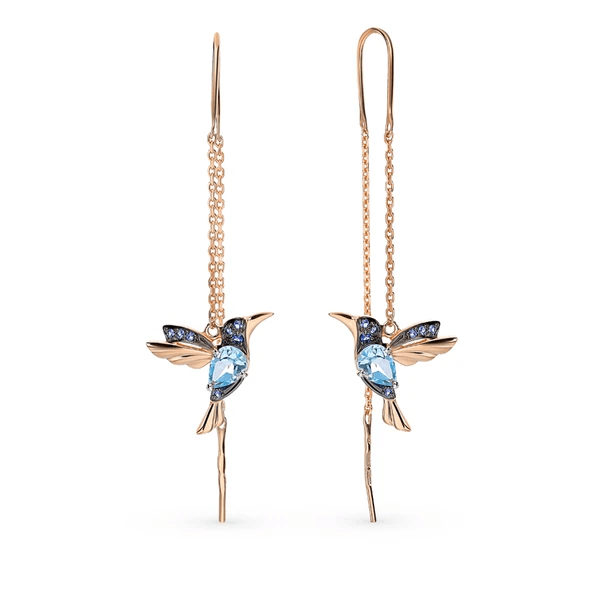 Mother's Day Gift Ladies Elegant Hummingbird Rhinestone Stud Earrings-Engravingift