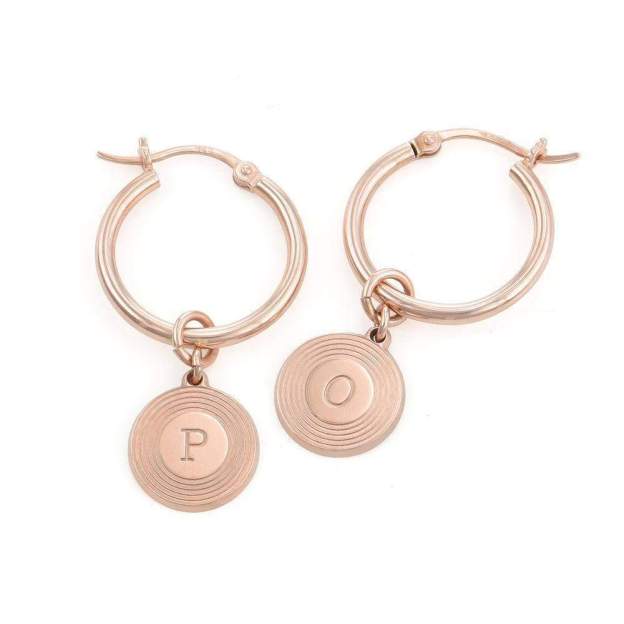 Christmas Gift Odeion Initial Earrings Rose Gold Earring MelodyNecklace