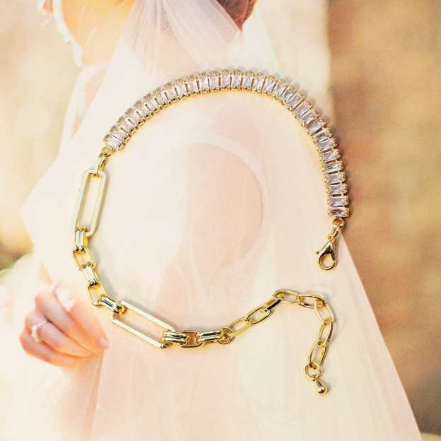 Clear Crystal Tennis Bracelet-adjustable Myron Bracelet MelodyNecklace