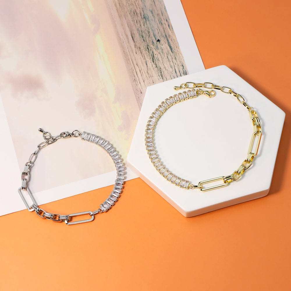 Clear Crystal Tennis Bracelet-adjustable Myron Bracelet MelodyNecklace