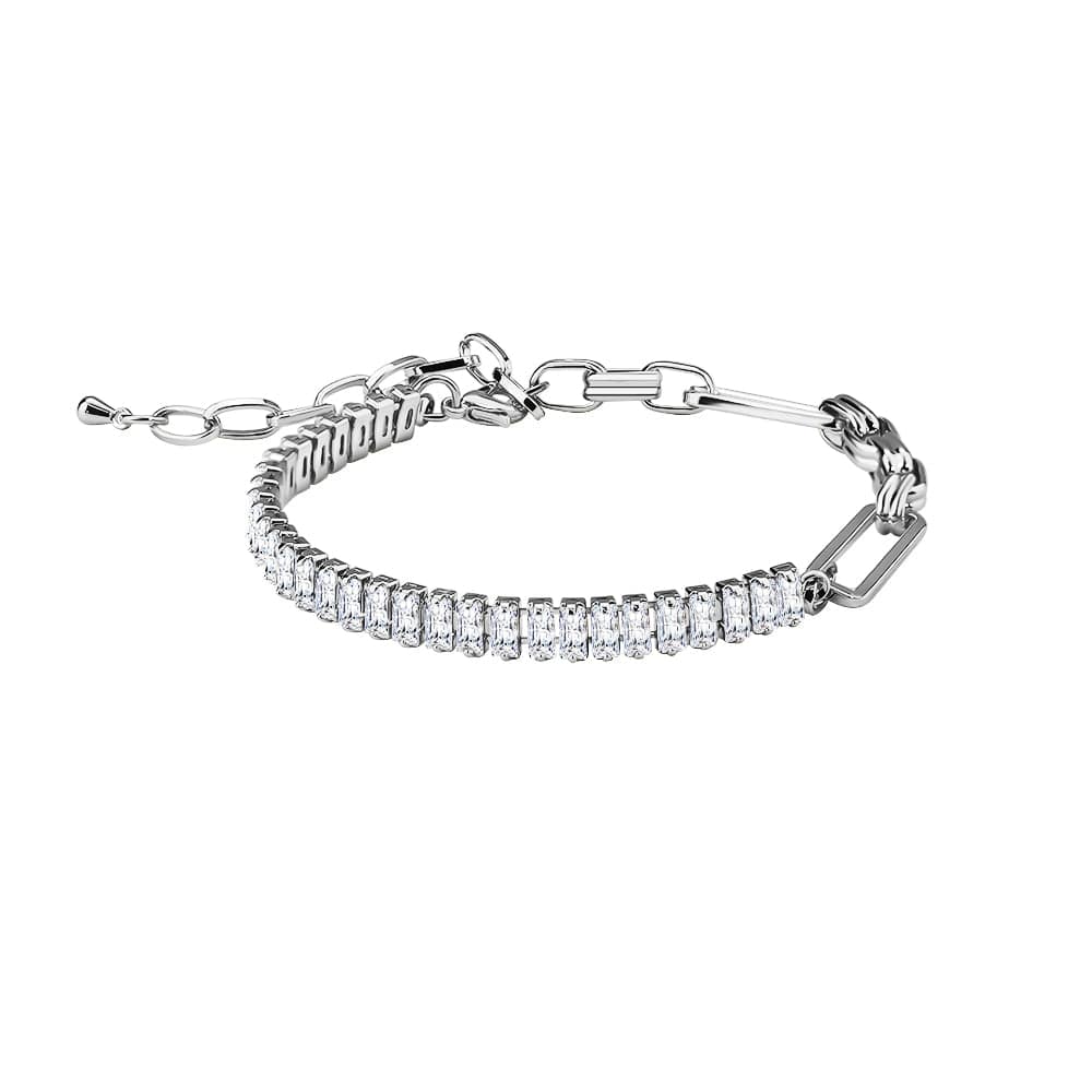 Clear Crystal Tennis Bracelet-adjustable Silver Myron Bracelet MelodyNecklace