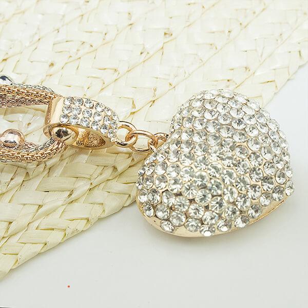 Mother's Day Gift Crystal Studded Heart Pendant Necklace-Engravingift