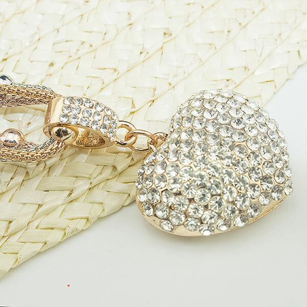 Mother's Day Gift Crystal Studded Heart Pendant Necklace-Engravingift