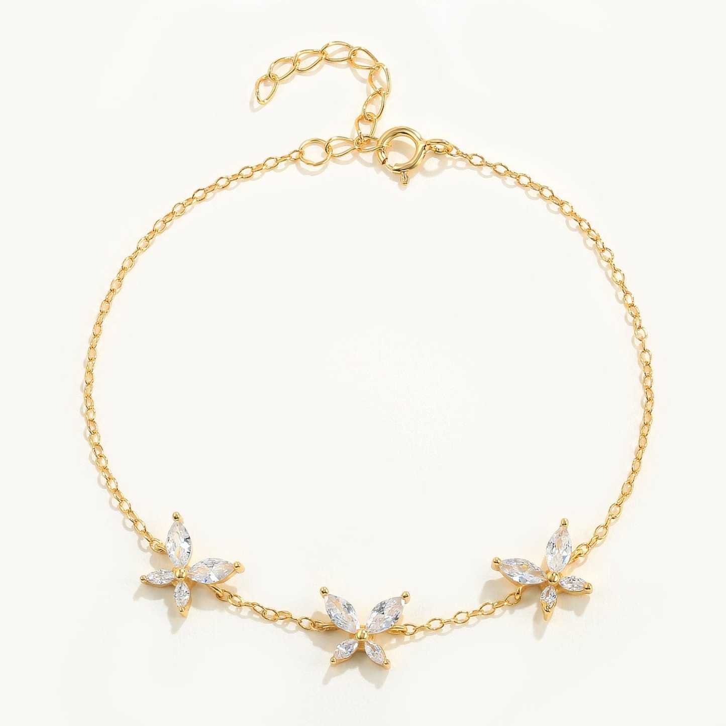 Crystals Butterfly Bracelets Gold MelodyNecklace