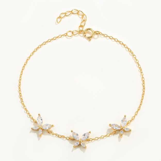Crystals Butterfly Bracelets Gold MelodyNecklace