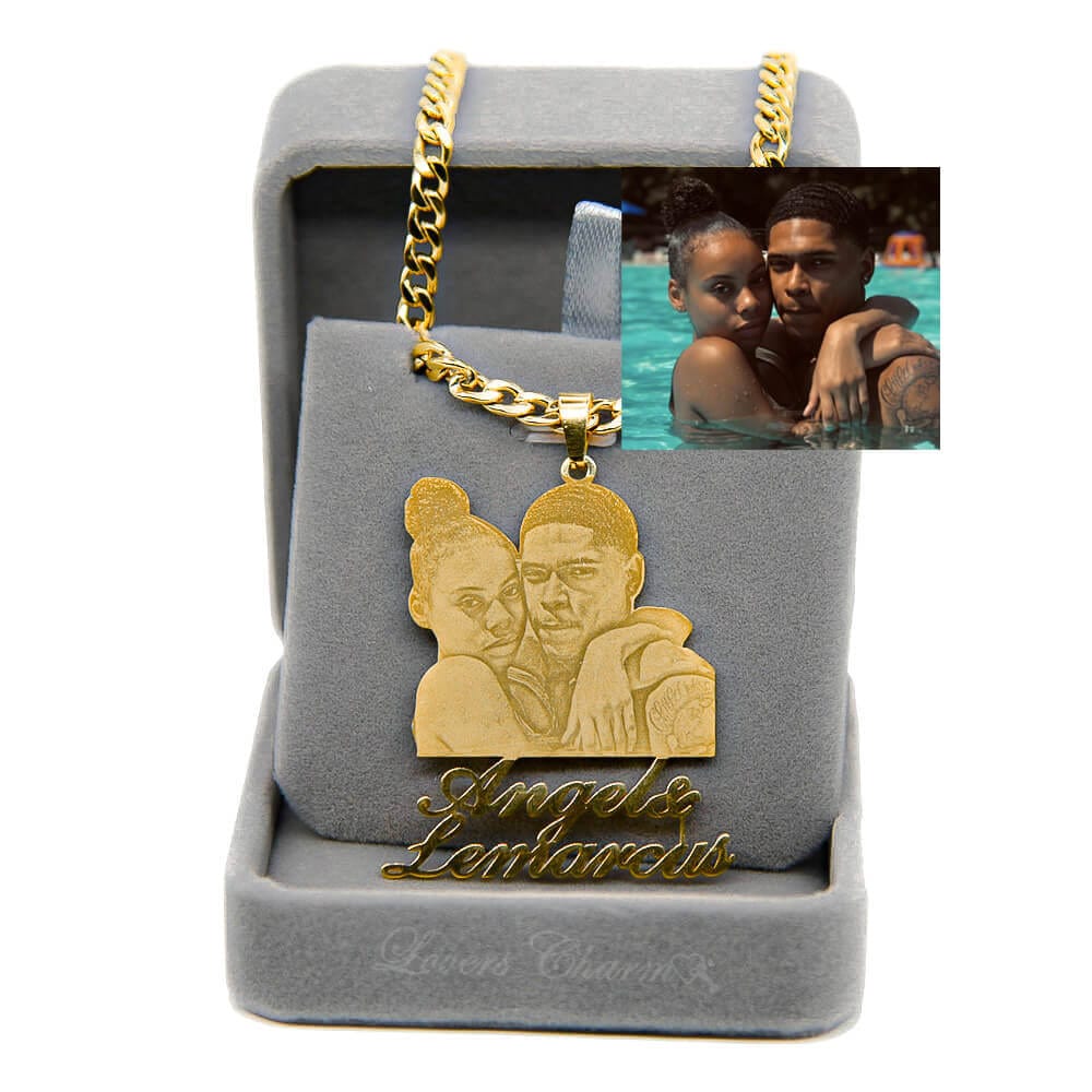 Mother's Day Gift Custom Photo Portrait Engraved Necklace-Engravingift