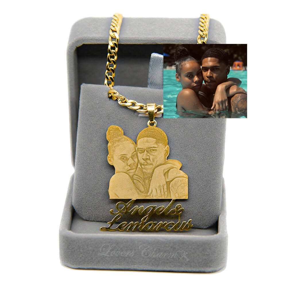 Mother's Day Gift Custom Photo Portrait Engraved Necklace-Engravingift