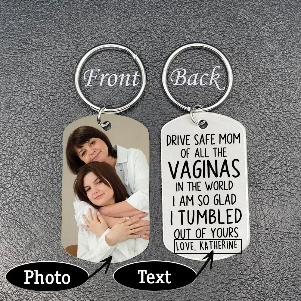 Mother's Day Gift Drive Safe Mom Personalized Photo Keychain For Mother-Engravingift