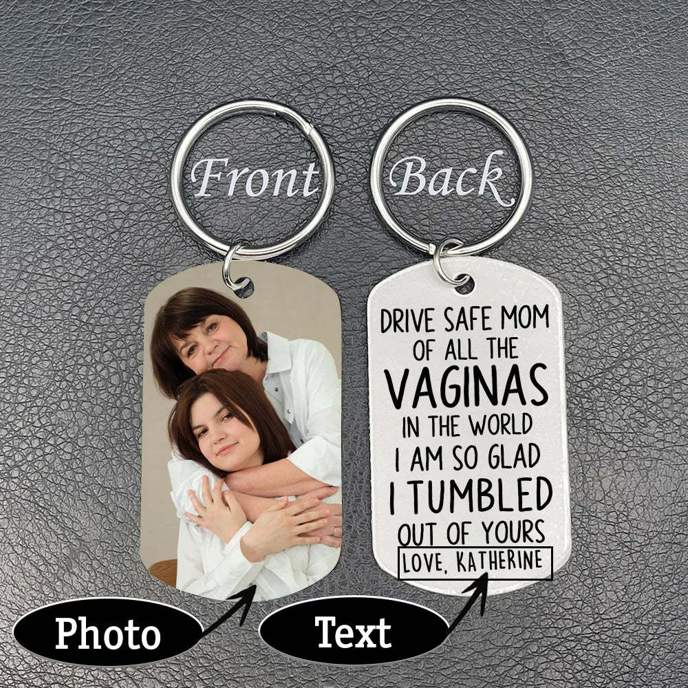 Mother's Day Gift Drive Safe Mom Personalized Photo Keychain For Mother-Engravingift