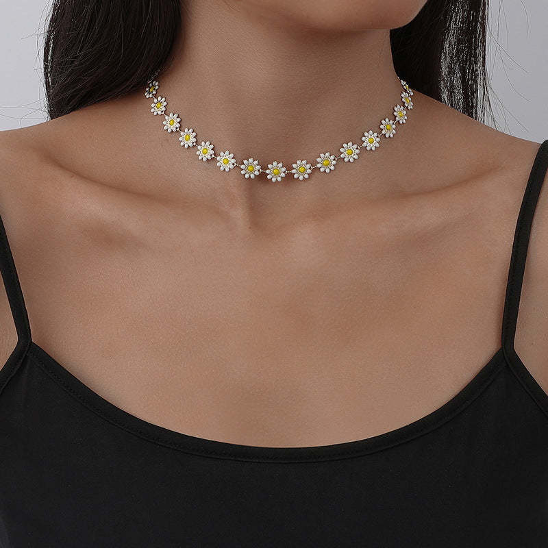 Mother's Day Gift Bohemia Daisy Necklace Summer Beach Party Necklace for Women Girls-Engravingift