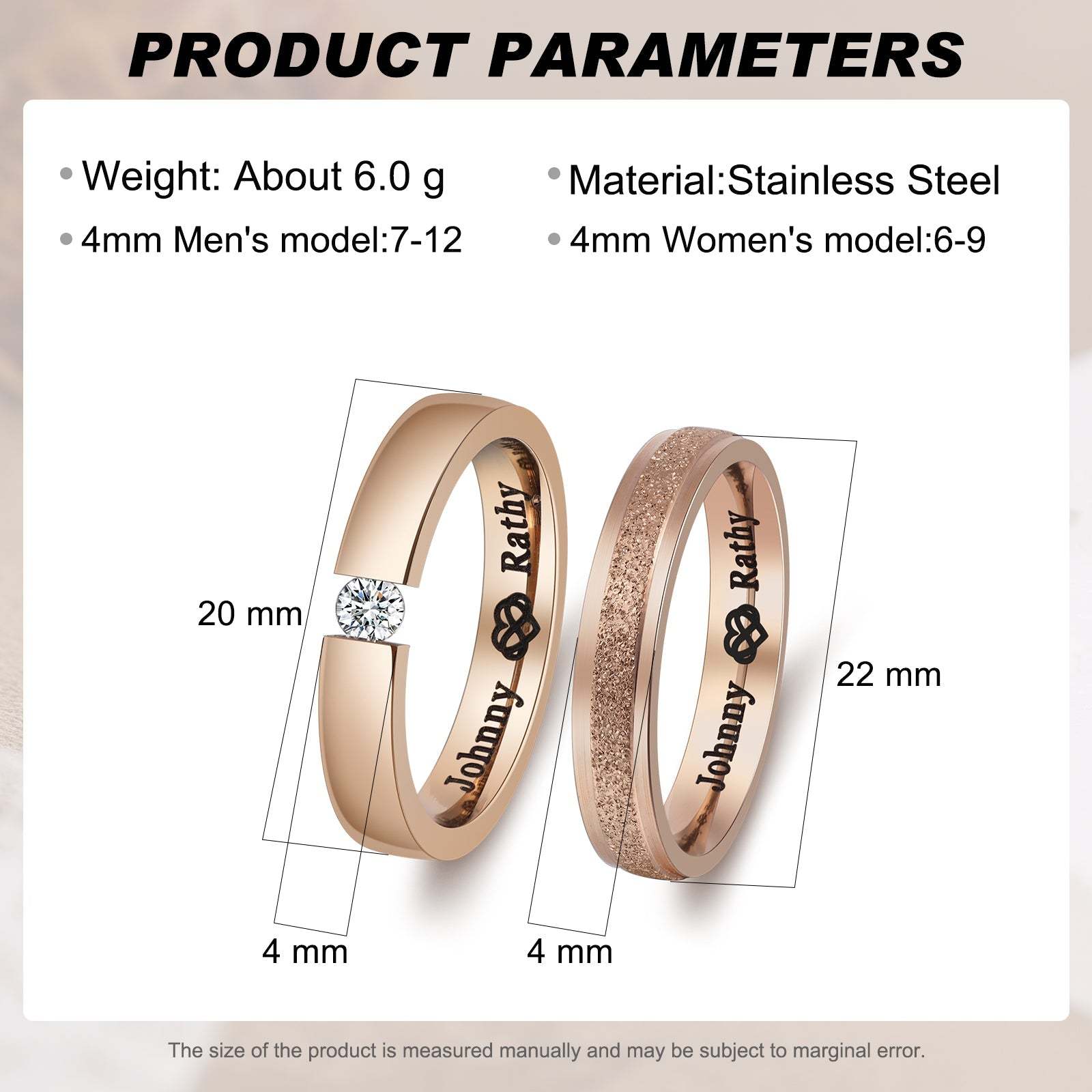 Mother's Day Gift Couple Ring Personalized Infinite Love Matching Rings Gift for Couple Friends BBF-Engravingift