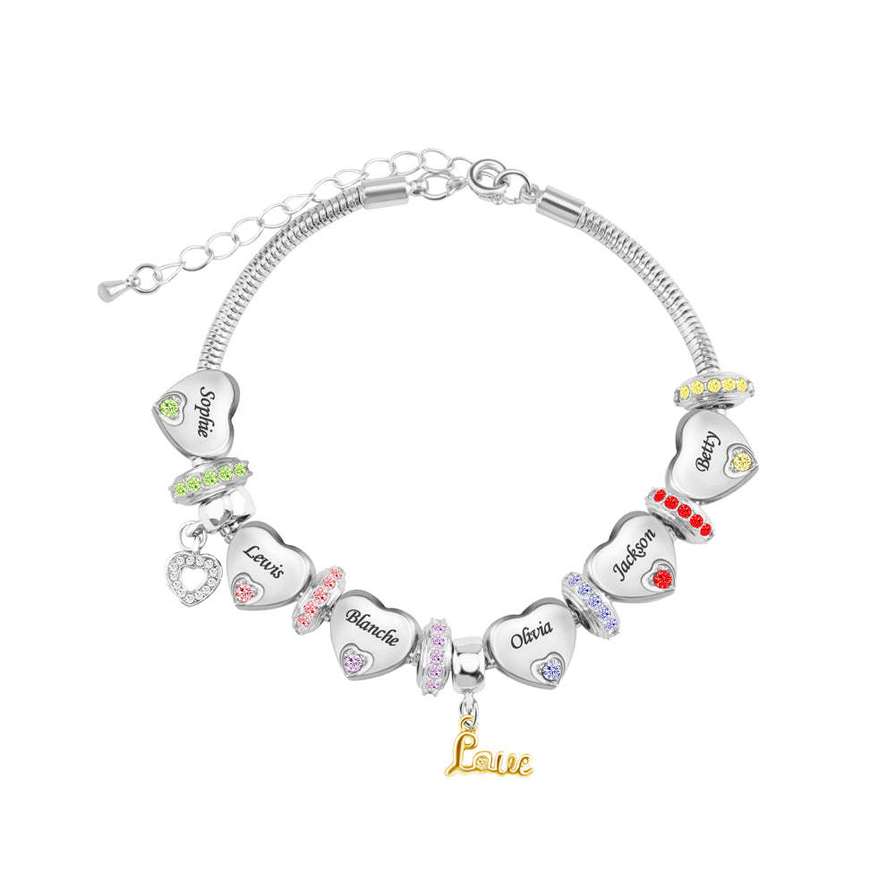 Christmas Gift Forever In A Mother's Heart Personalized Birthstone Bracelet
